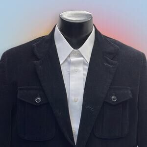 MICHAEL BRANDON Men's Large Black Corduroy Coat